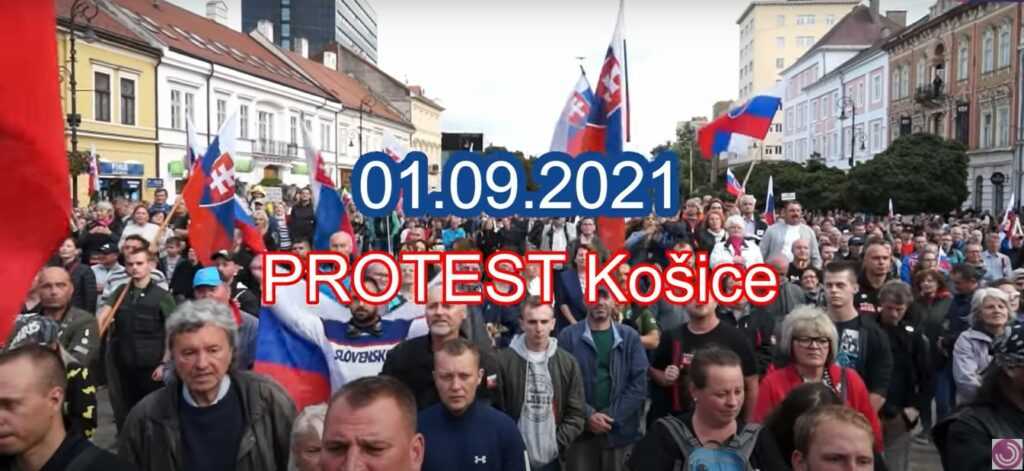 Deň Ústavy SR -Protivládny protest Košice 01.09.2021